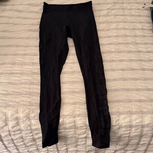 Black Leggings with Mesh Detail